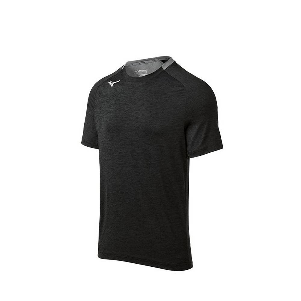 Camisetas Mizuno Alpha Short Sleeve Hombre Negras Outlet LXPU-48967